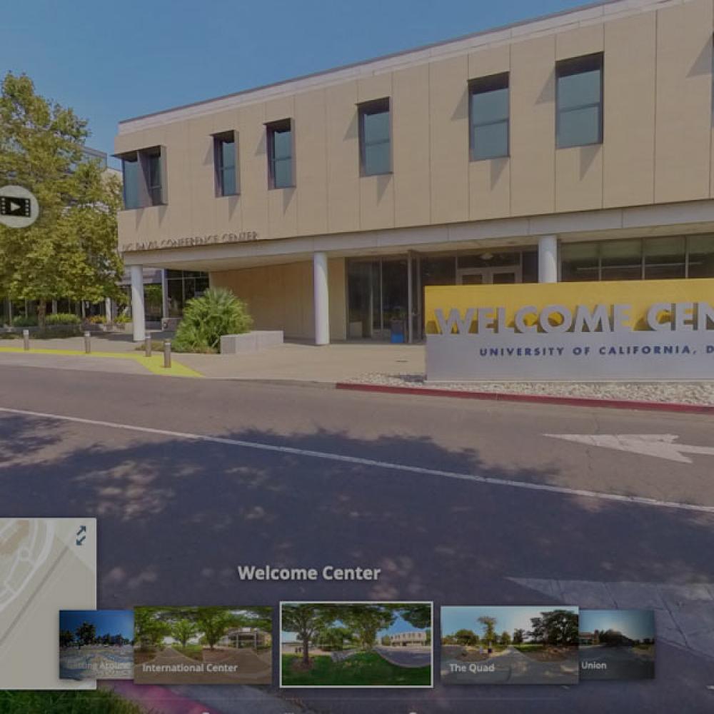 A screenshot of the virtual tour app showing the 春色视频 welcome center